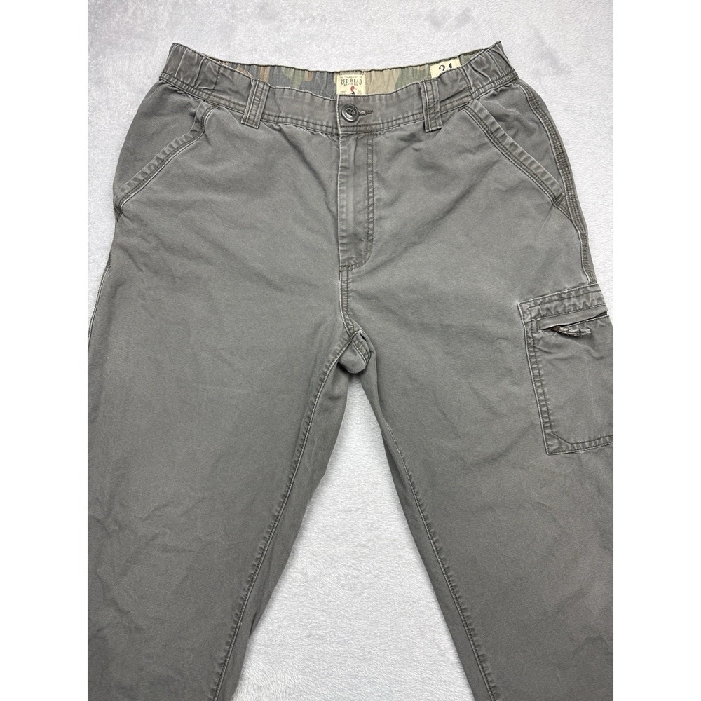 Red Head Brand Co. Men's 34W Gray Canvas Cotton Cargo Pants Straight Leg
